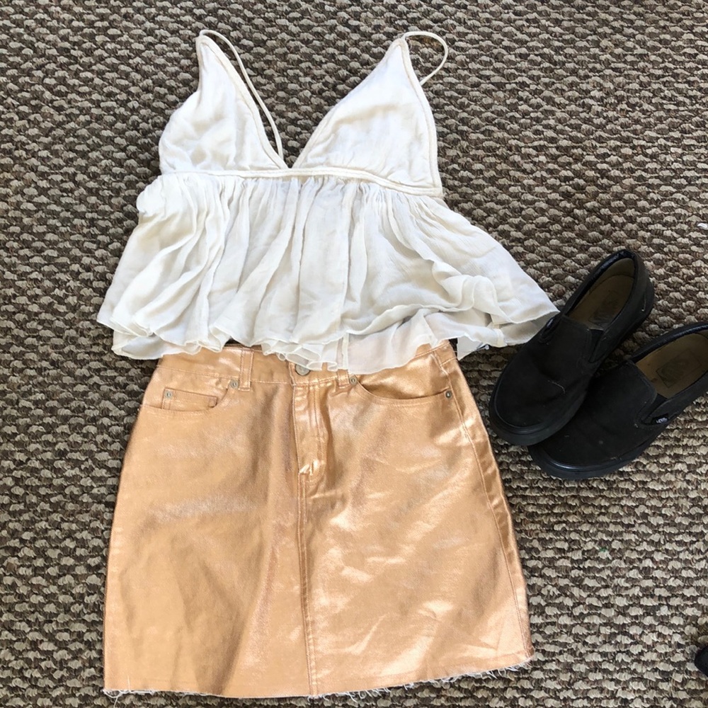 Forever 21 metallic mini skirt | 2